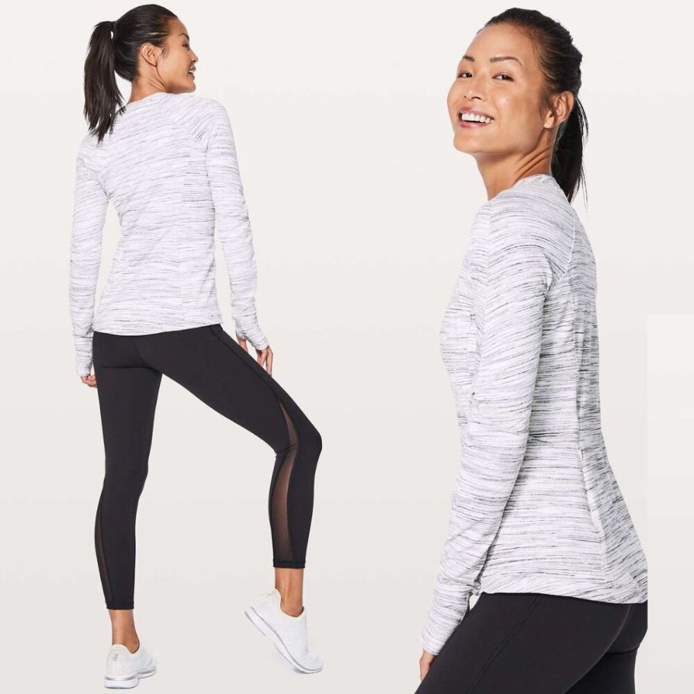 Lululemon - Runderful Long Sleeve W3BCIS | 4 | Space Dye Camo White Silver Spoon